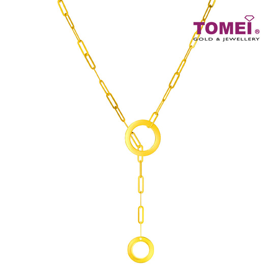 TOMEI Lusso Italia Dwi-Circles Necklace, Yellow Gold 916