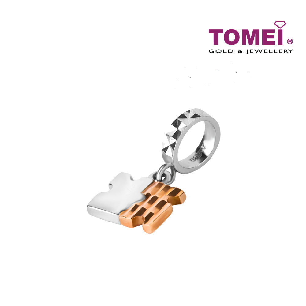 TOMEI Jigsaw Puzzle Charm, White Gold 585 (P5538)