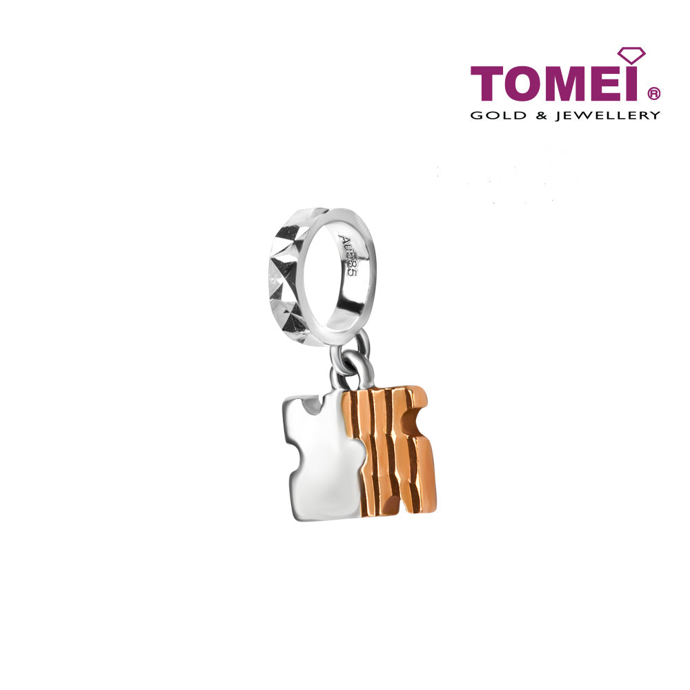 TOMEI Jigsaw Puzzle Charm, White Gold 585 (P5538)