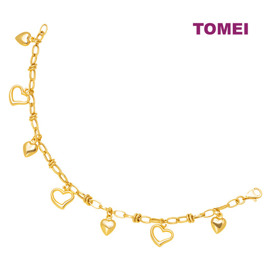 TOMEI Lusso Italia Heart Bracelet, Yellow Gold 916