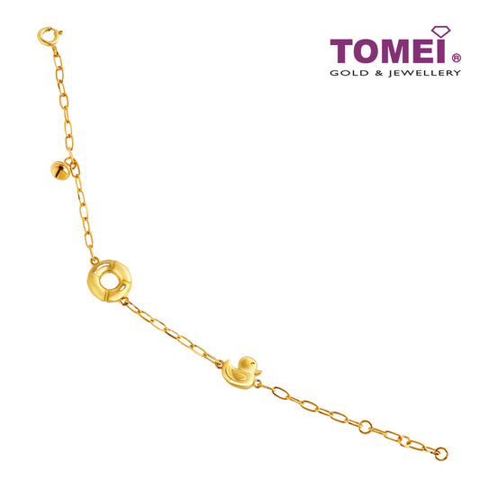 TOMEI Little Duck with Lifebuoy and Bell Bracelet, Yellow Gold 916