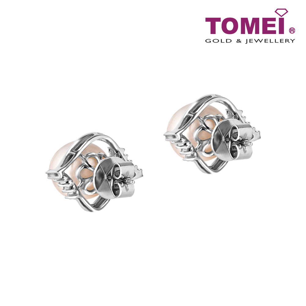 TOMEI Pearl Diamond Earrings, White Gold 750 (E611)