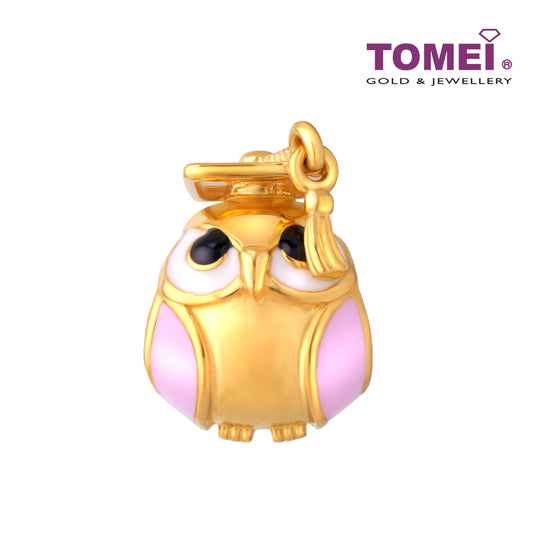 TOMEI Owl Charm, Yellow Gold 916