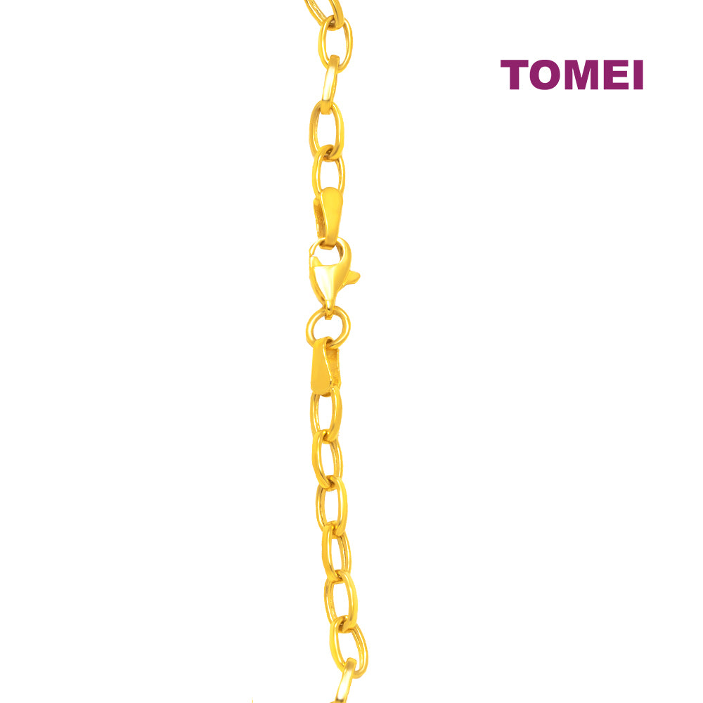 TOMEI Lusso Italia Chain With Heart Bracelet, Yellow Gold 916