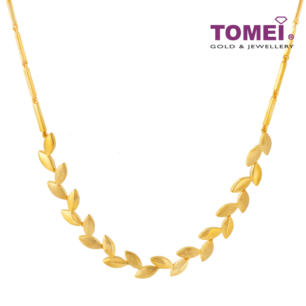TOMEI Leaf Necklace, Yellow Gold 916
