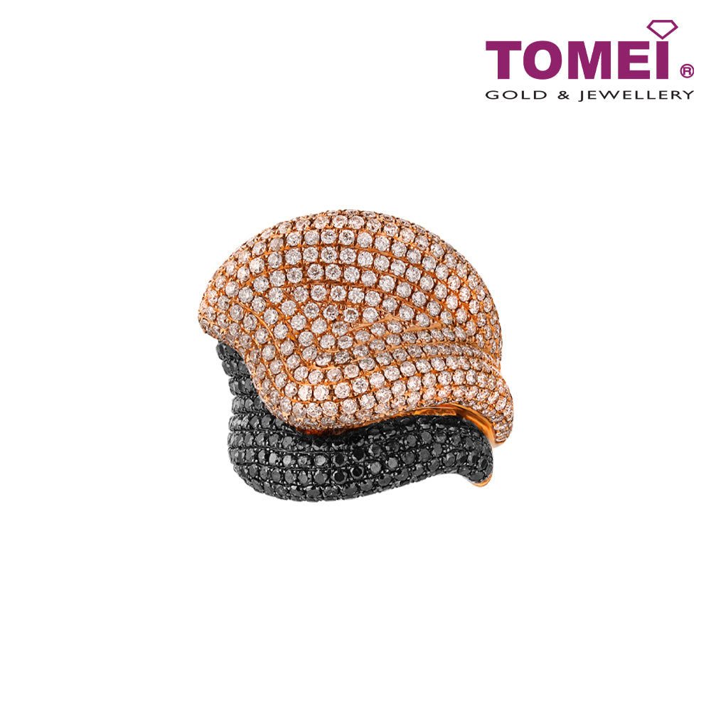 TOMEI Diamonds in Black Ring, Rose Gold 750 (R2378)