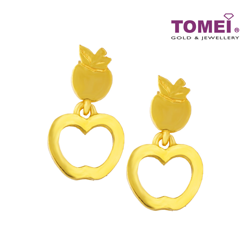 TOMEI Dangling Apple Earrings, Yellow Gold 916