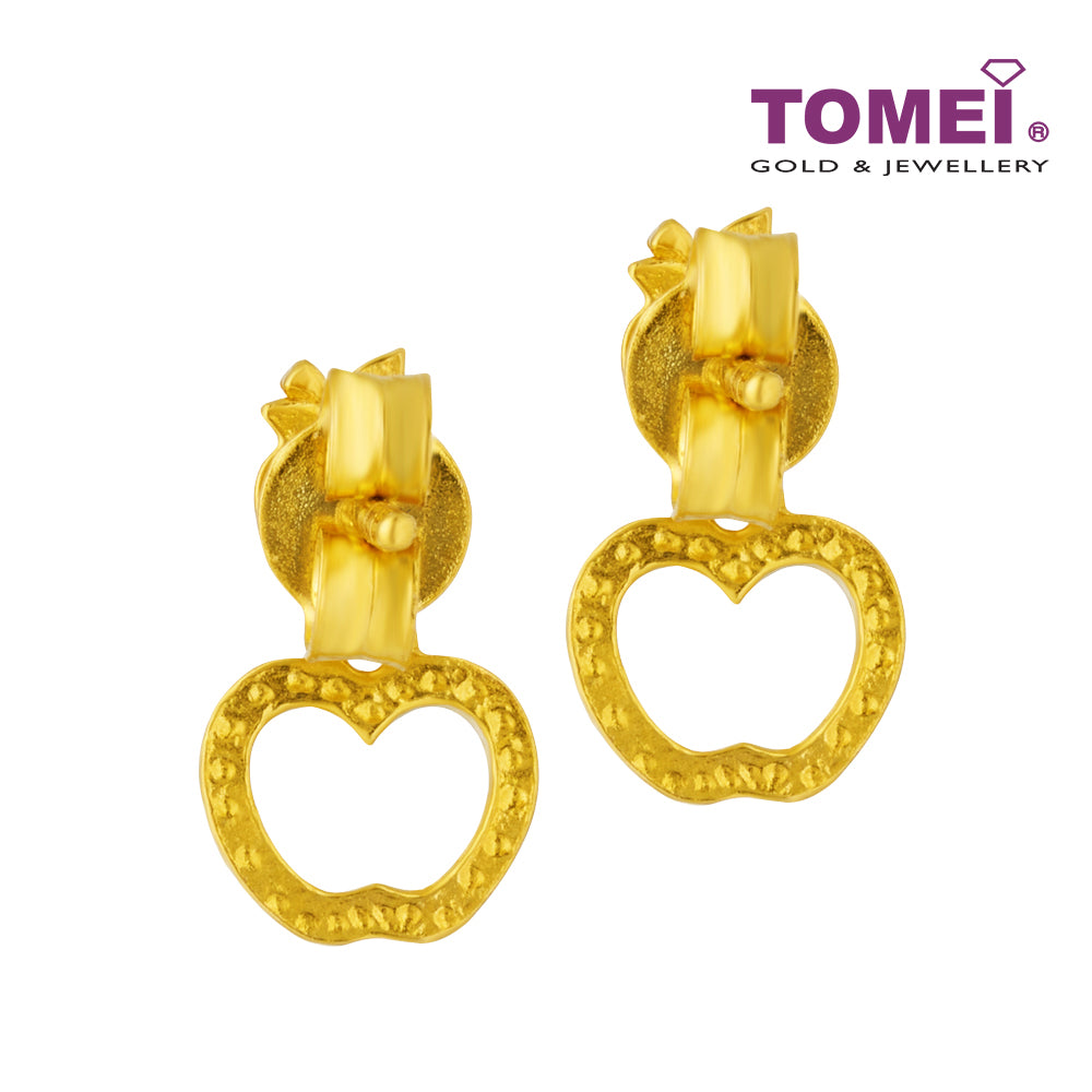 TOMEI Dangling Apple Earrings, Yellow Gold 916