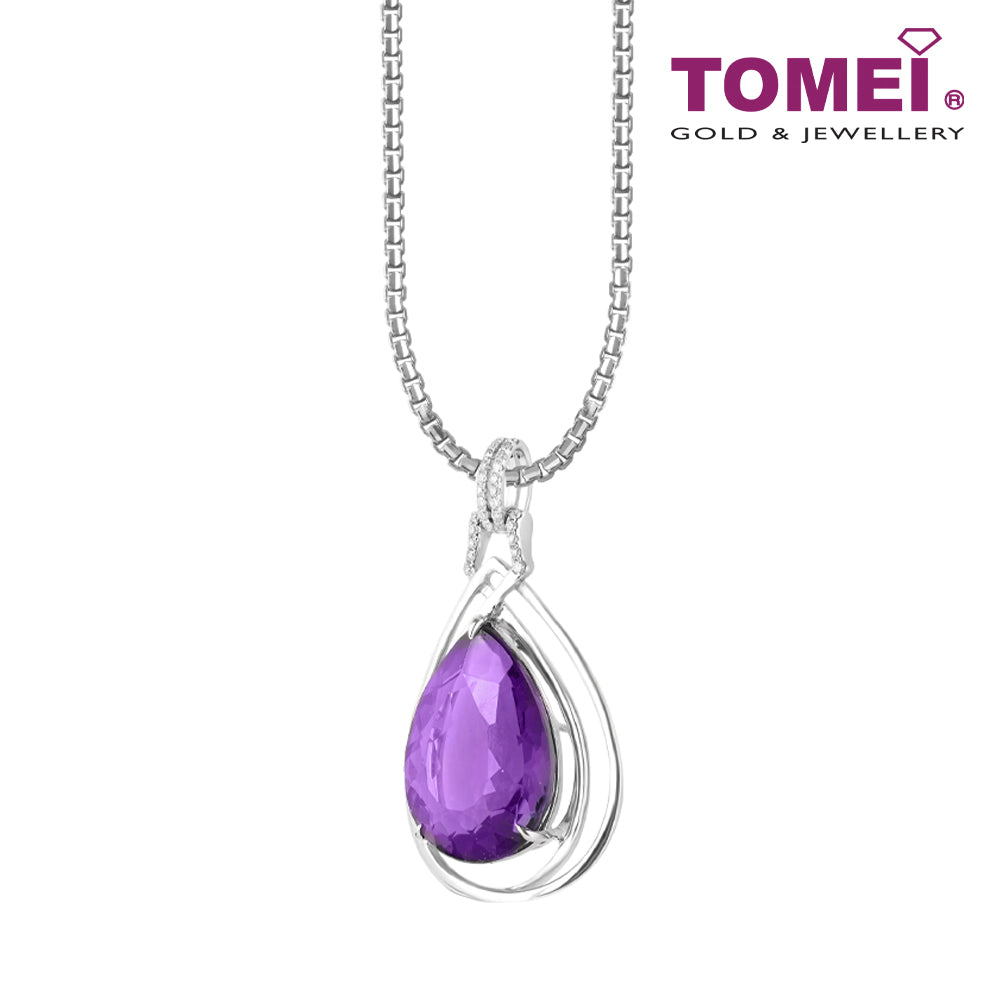 TOMEI Amethyst Diamond Pendant, White Gold 750 (P9419AM1)