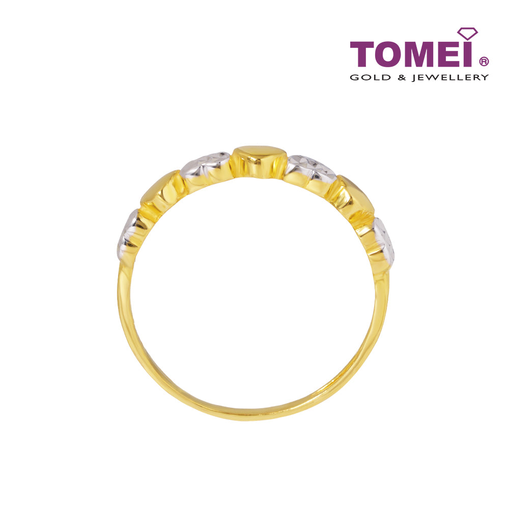 TOMEI Dual-Tone Multi Heart Ring, Yellow Gold 916