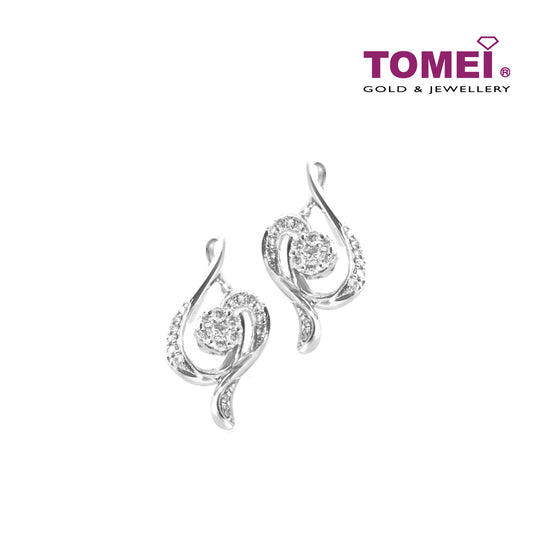 TOMEI Unchained Melody Diamond Earrings, White Gold 750 (STE3937)