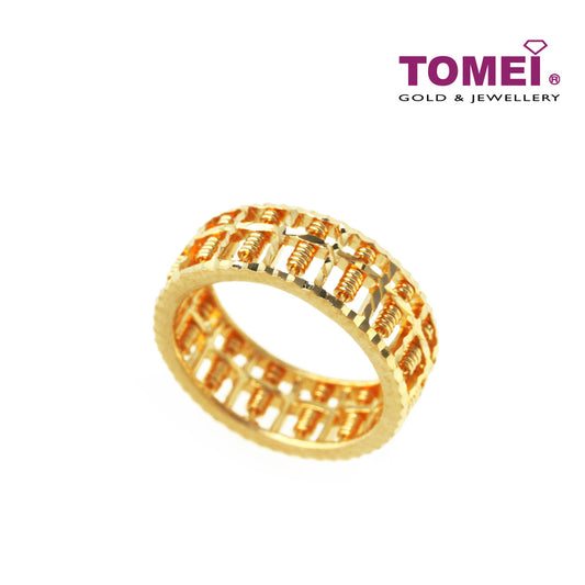 TOMEI Vignette of Abacus-esque Splendour Ring, Yellow Gold 916 (9O-CLSP-1C)