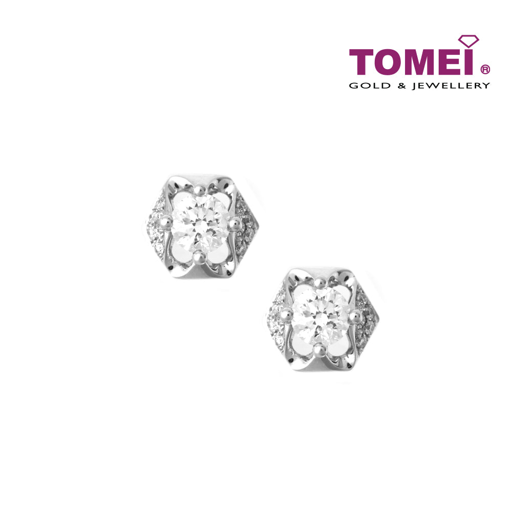 TOMEI Refulgent Rays of Glamour Earrings, Diamond White Gold 750 (E1407)