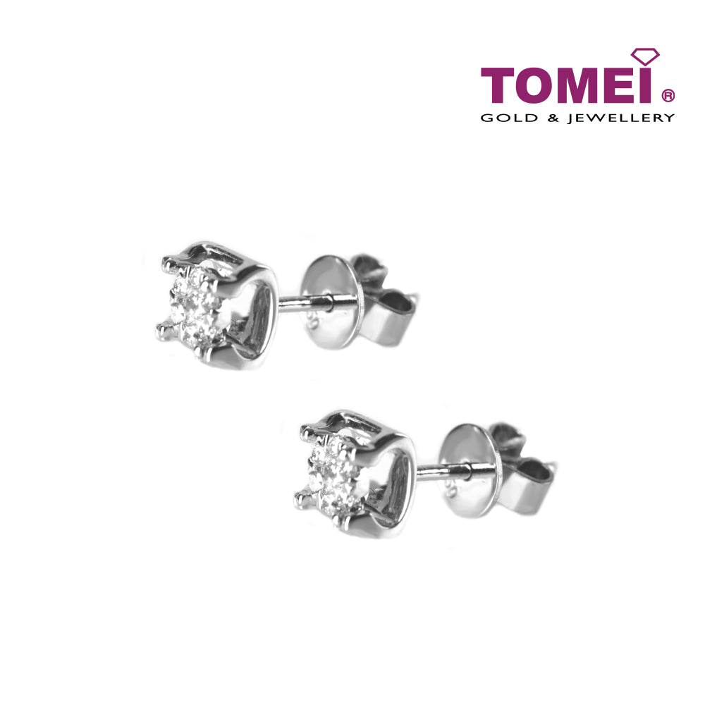 TOMEI Tulip Earrings, Diamond White Gold 750 (E1945)