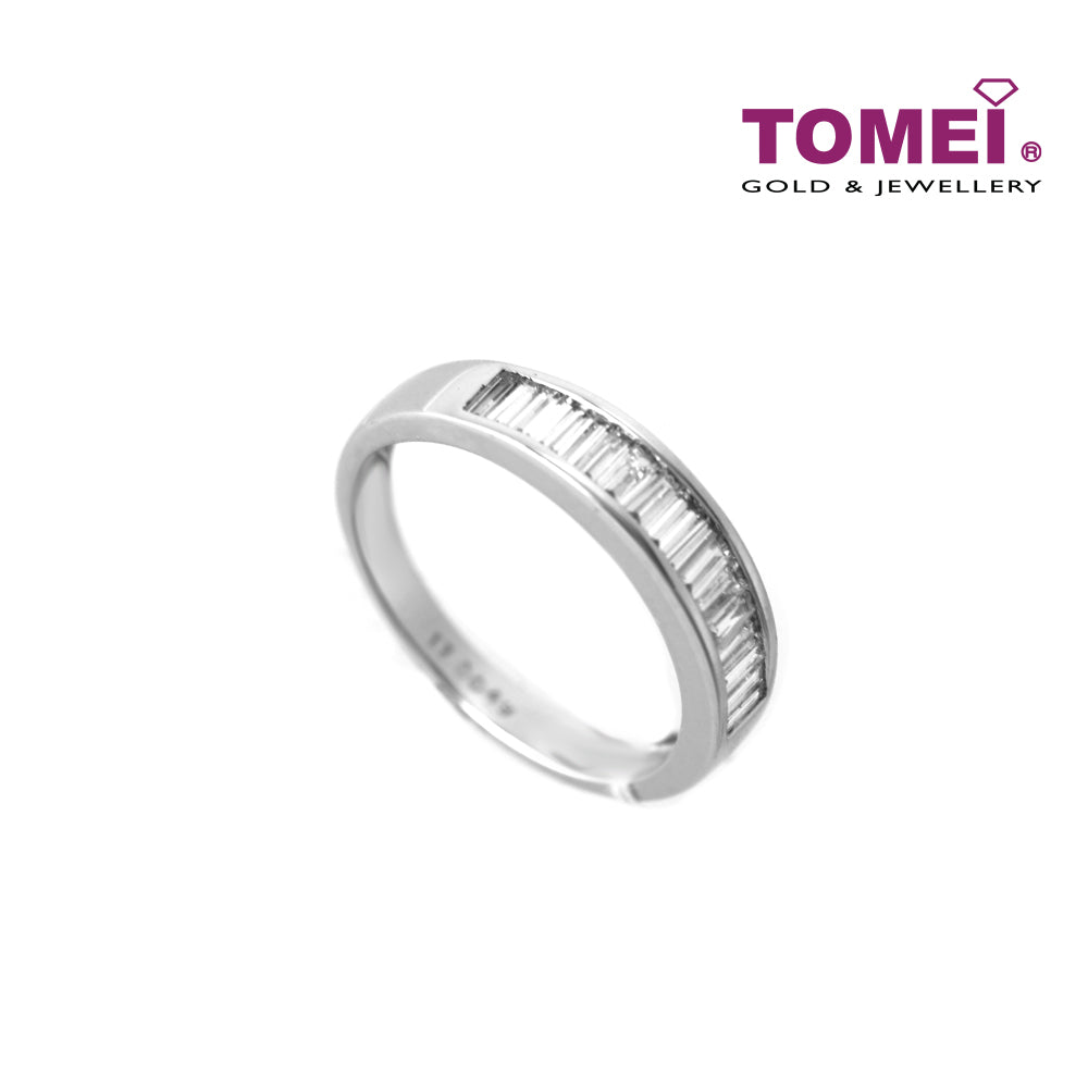 TOMEI Tapered Baguette Diamond Ring, White Gold 750 (R0406)