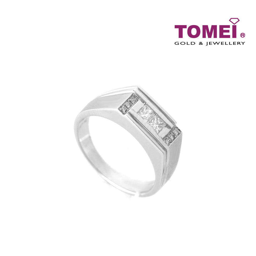 TOMEI Ring For Him, Diamond White Gold 750 (R1269)