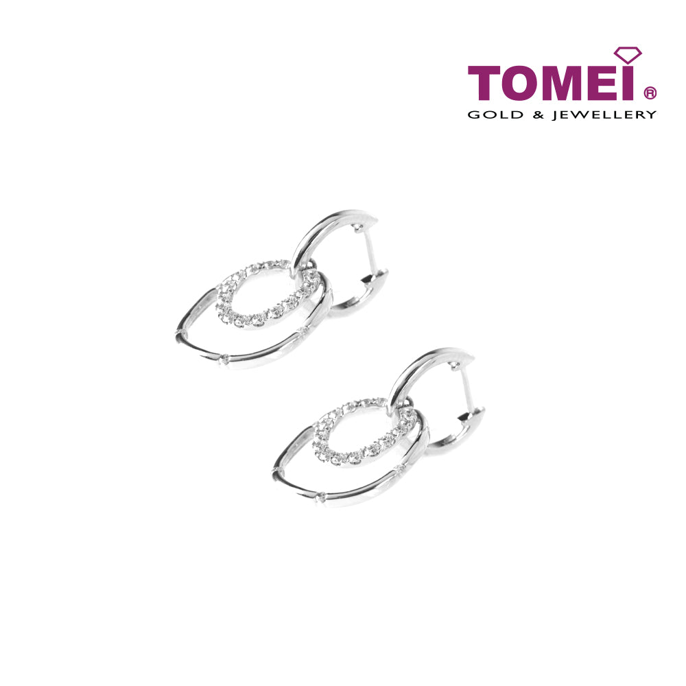 TOMEI Vignette of Sphericity Duo in Sparkling Verve Earrings, Diamond White Gold 750 (E903)