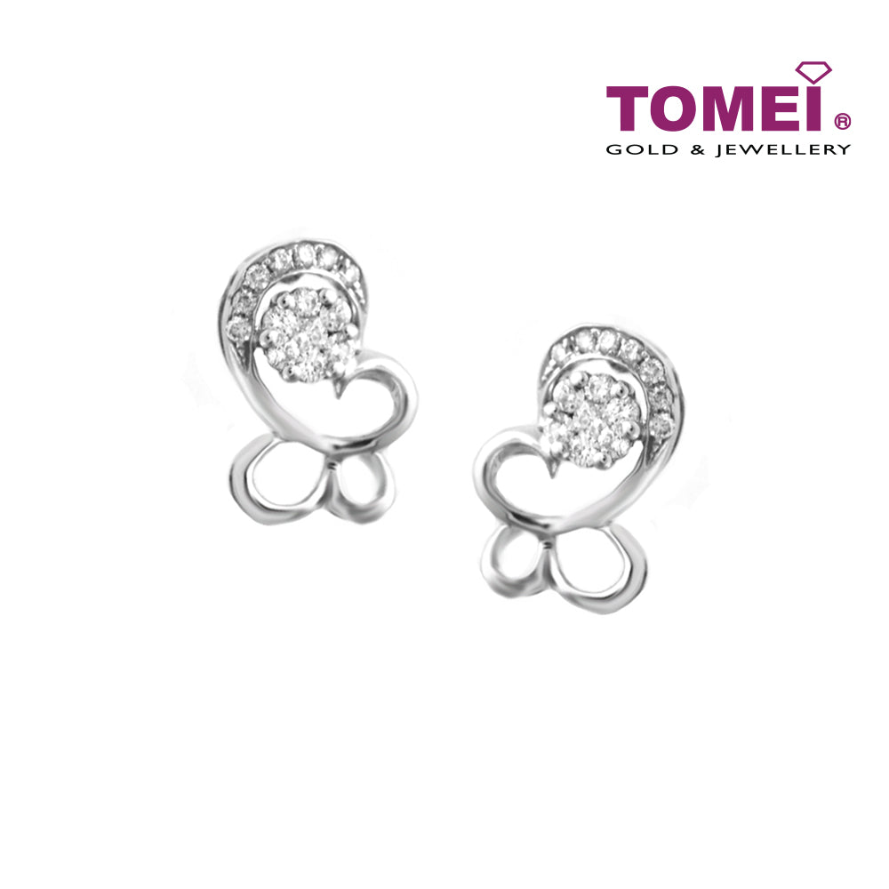 TOMEI Bryony Earrings, Diamond White Gold 375