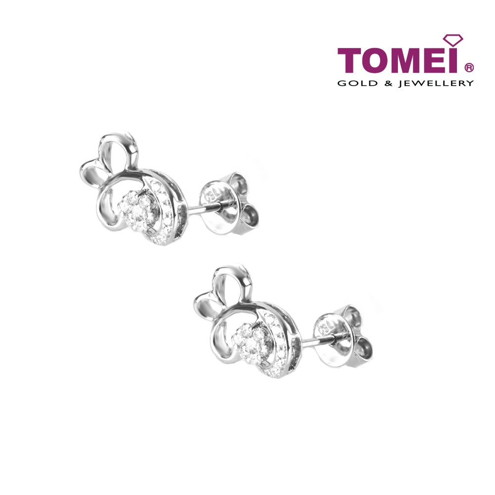 TOMEI Bryony Earrings, Diamond White Gold 375