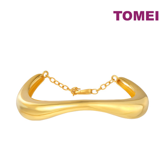 TOMEI Anastasia Sophisticated Curved Bangle, Yellow Gold 916