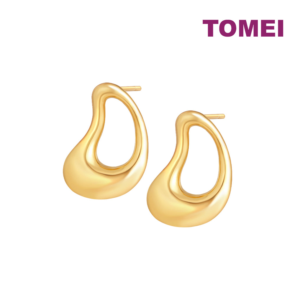 TOMEI Anastasia Sophisticated Curved Earring, Yellow Gold 916