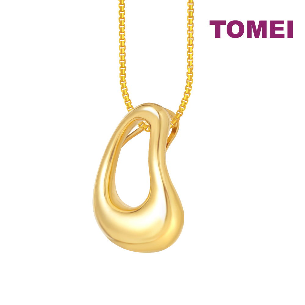 TOMEI Anastasia Sophisticated Curved Pendant, Yellow Gold 916