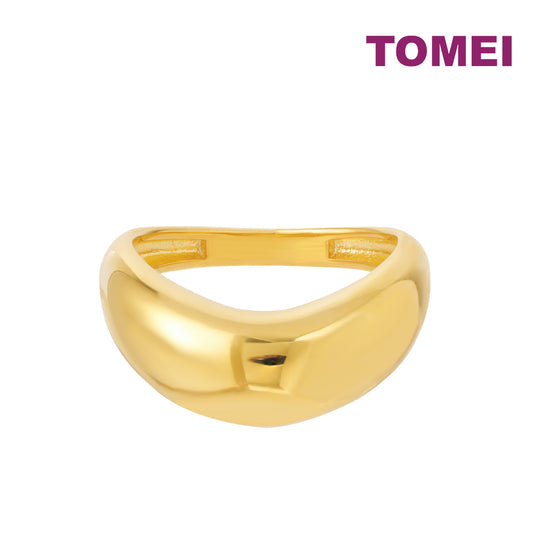 TOMEI Anastasia Sophisticated Curved Ring, Yellow Gold 916