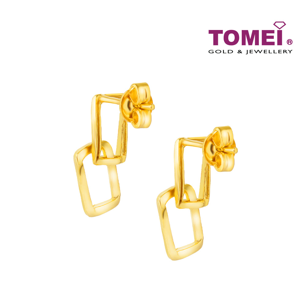 TOMEI Dangling Earrings, Yellow Gold 916 (9Q-YG1234E-1C) (2.77g)