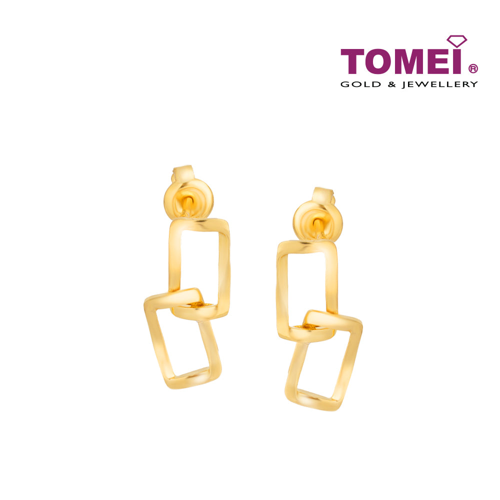 TOMEI Dangling Earrings, Yellow Gold 916 (9Q-YG1234E-1C) (2.77g)