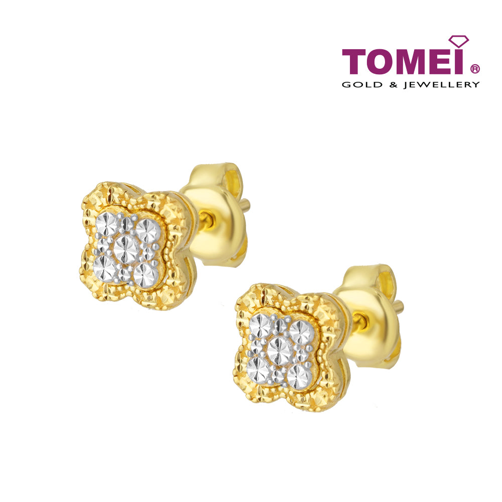 TOMEI Diamond Cut Collection Earrings, Yellow Gold 916 (9Q-YG1260E-2C)  (2.50g)