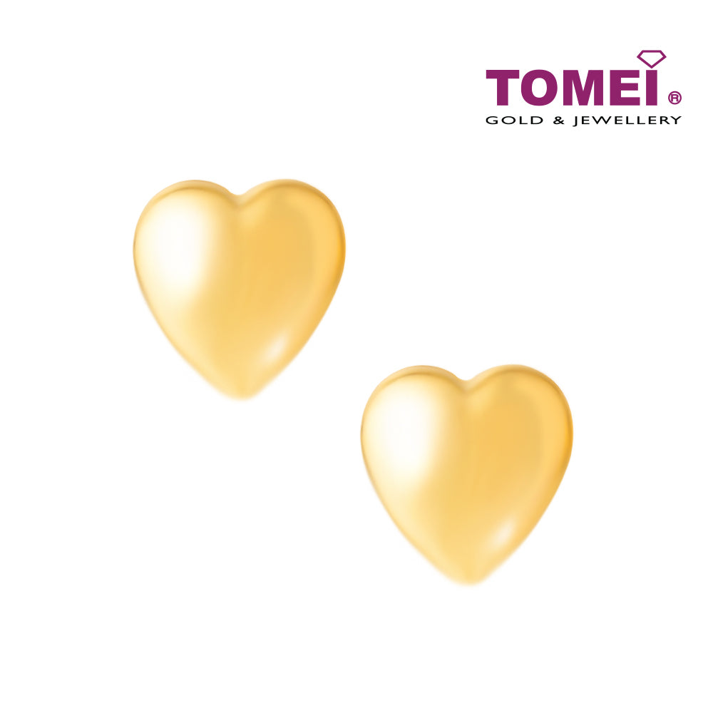 TOMEI Heart Shaped Earrings, Yellow Gold 916 (XXN5E8622-1C)
