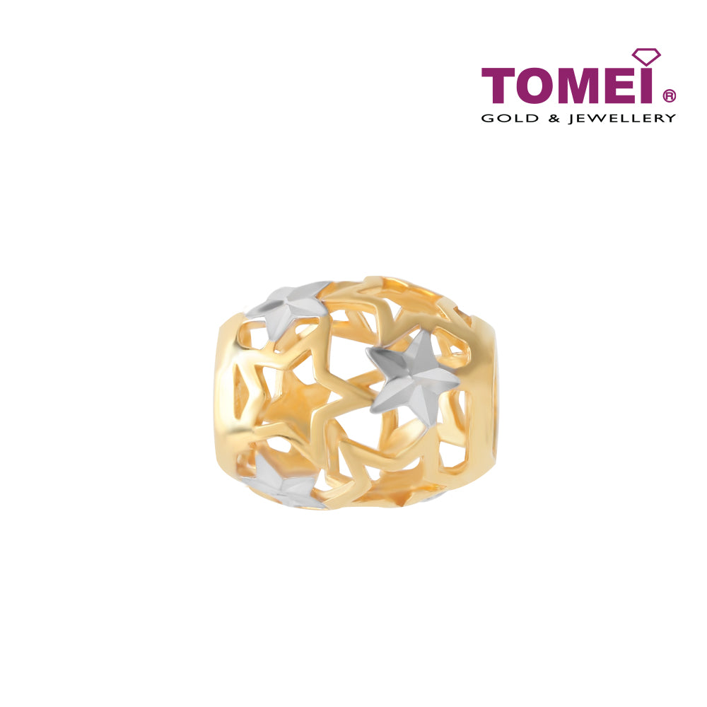 TOMEI Pottery of Weaved Star Charm, Yellow Gold 916