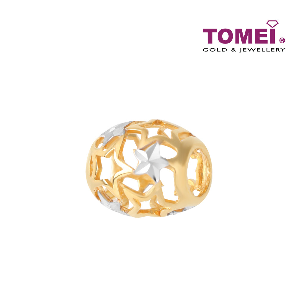 TOMEI Pottery of Weaved Star Charm, Yellow Gold 916