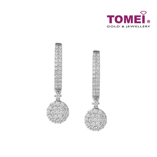 TOMEI Diamond Loop Earrings, White Gold 750 (E1068)