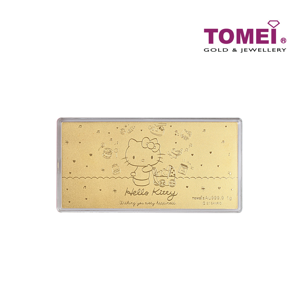 TOMEI x SANRIO Hello Kitty Welcome New Baby Wafer, Yellow Gold 9999 (HK-HB02)(1G)