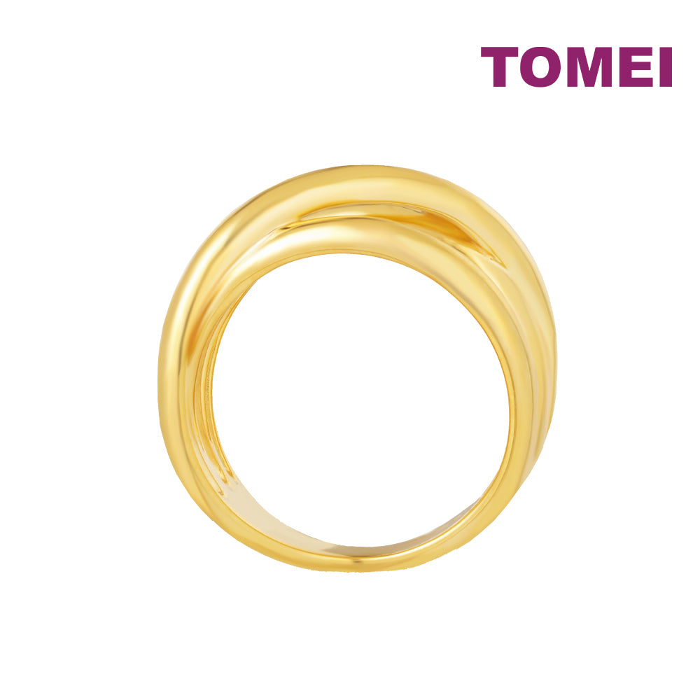 TOMEI Crisscross Ring, Yellow Gold 916
