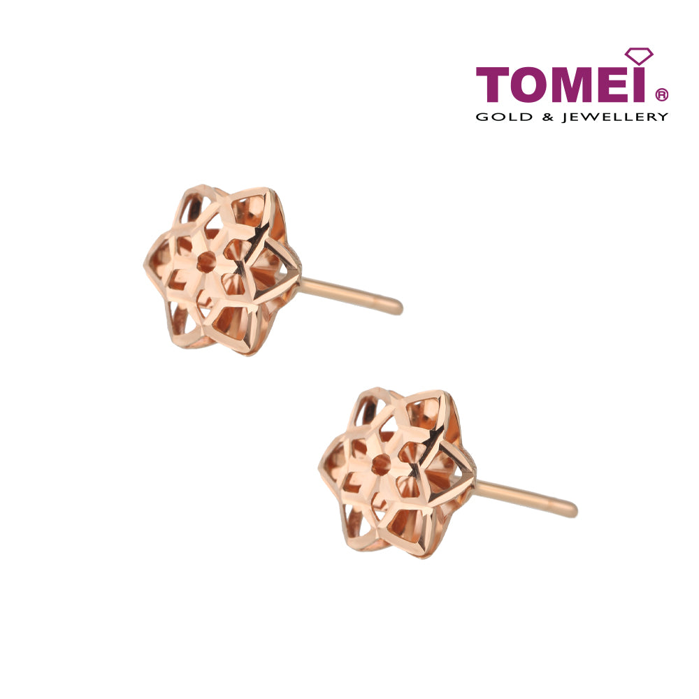TOMEI Rouge Collection, Resplendently Floriated Earrings, Rose Gold 750 (WQ14-DS)