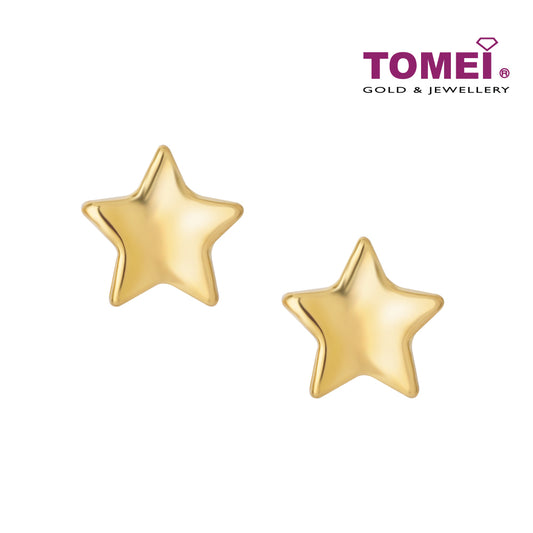 TOMEI Star Stud Earrings, Yellow Gold 916