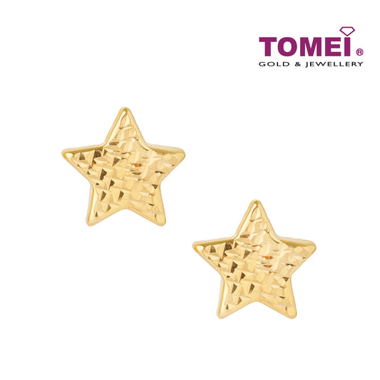 TOMEI Lusso Italia Star Stud Earrings, Yellow Gold 916