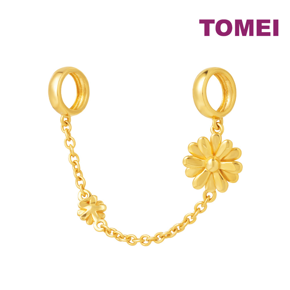 TOMEI Tied Flowers Charm, Yellow Gold 916