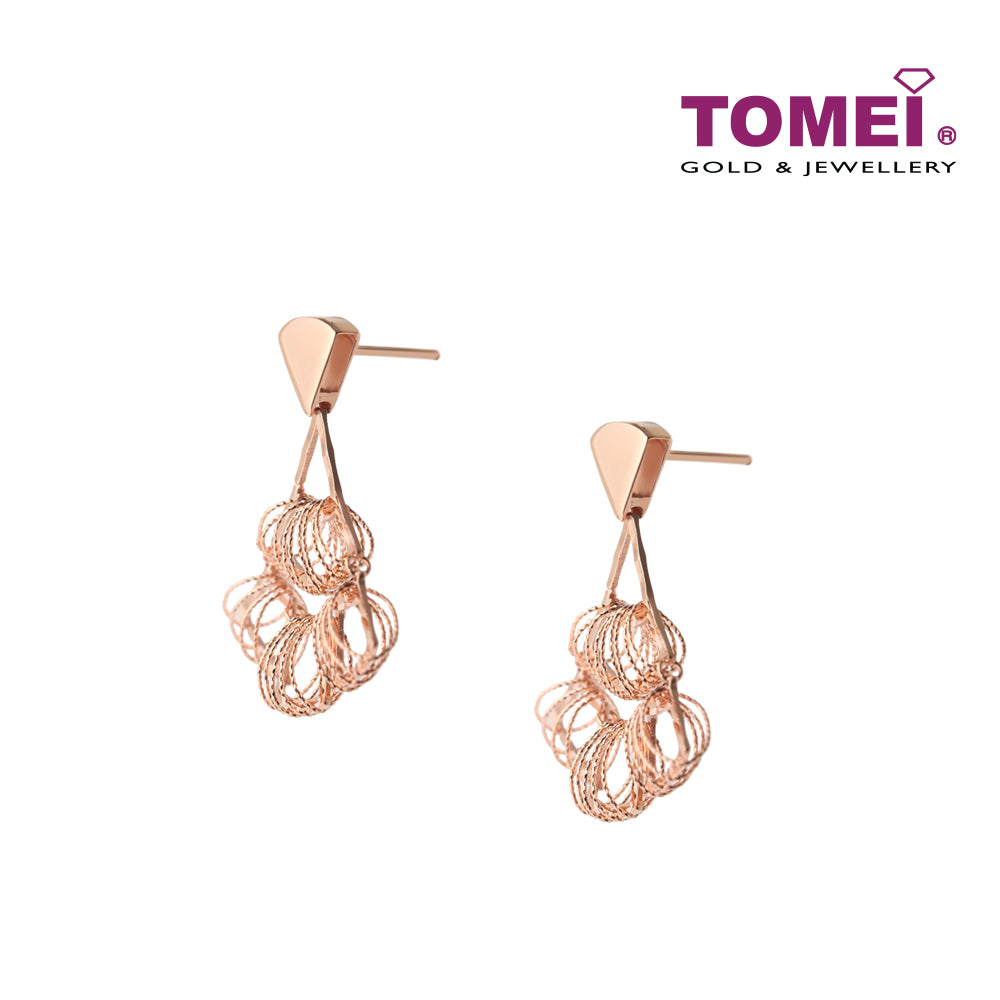 TOMEI Rouge Collection, Glamorously Mesmeric Earrings, Rose Gold 750 (WQ17-DS)