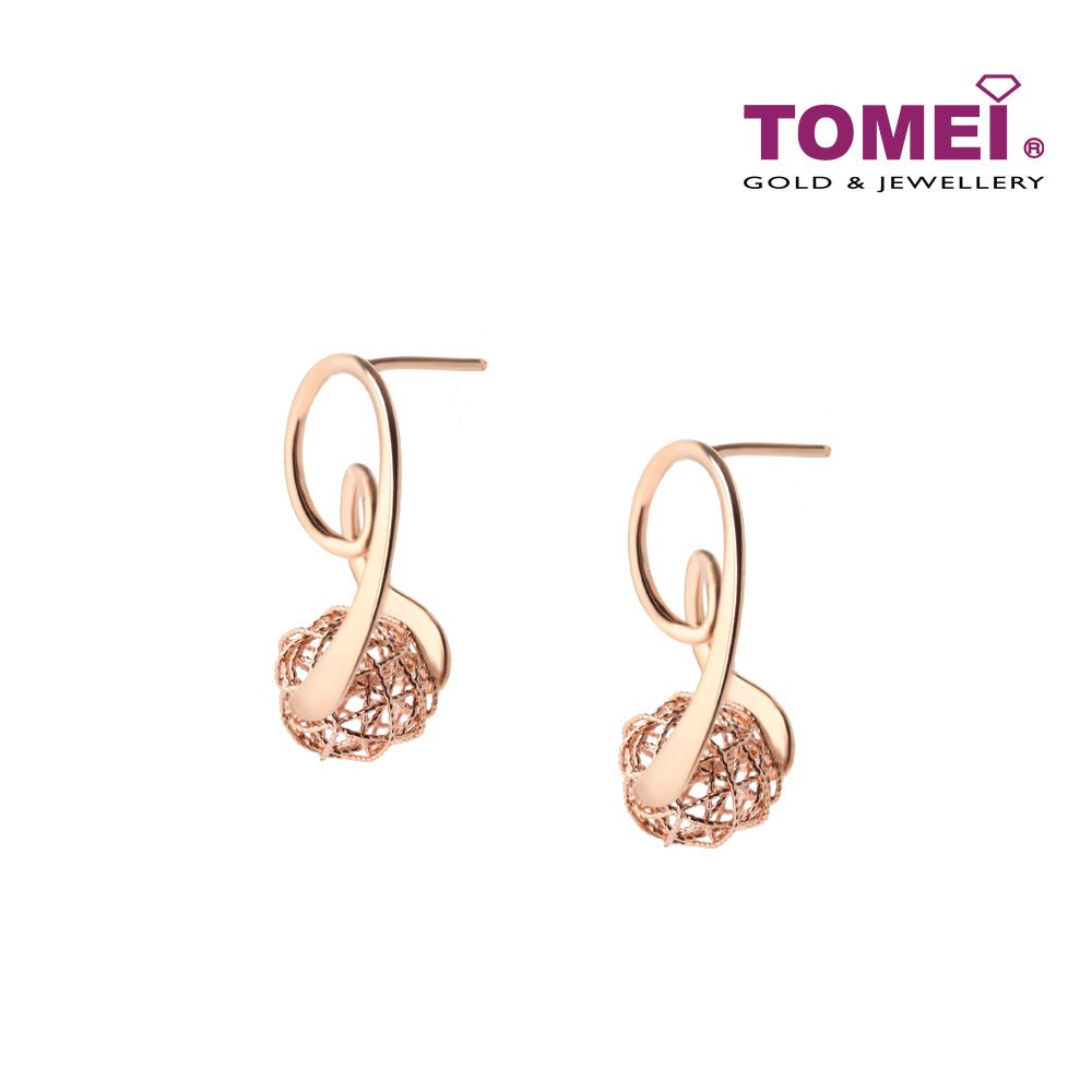 TOMEI Rouge Collection, Luxuriated in Magnolious Splendour Earrings, Rose Gold 750