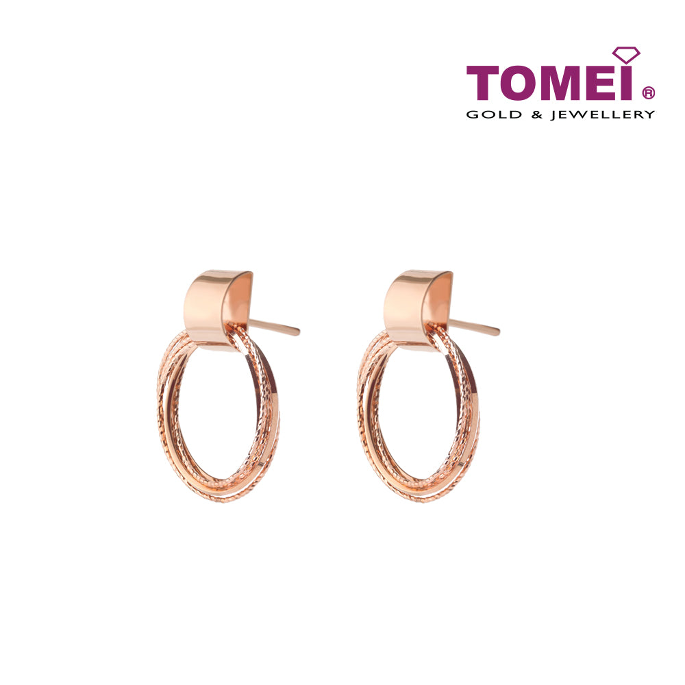 TOMEI Rouge Collection, Circular Earrings, Rose Gold 750