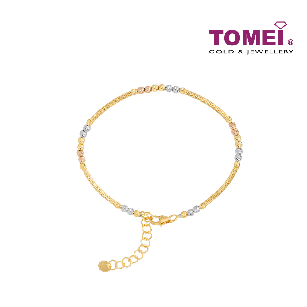 TOMEI Lusso Italia Slender Beads Bangle, Yellow Gold 916