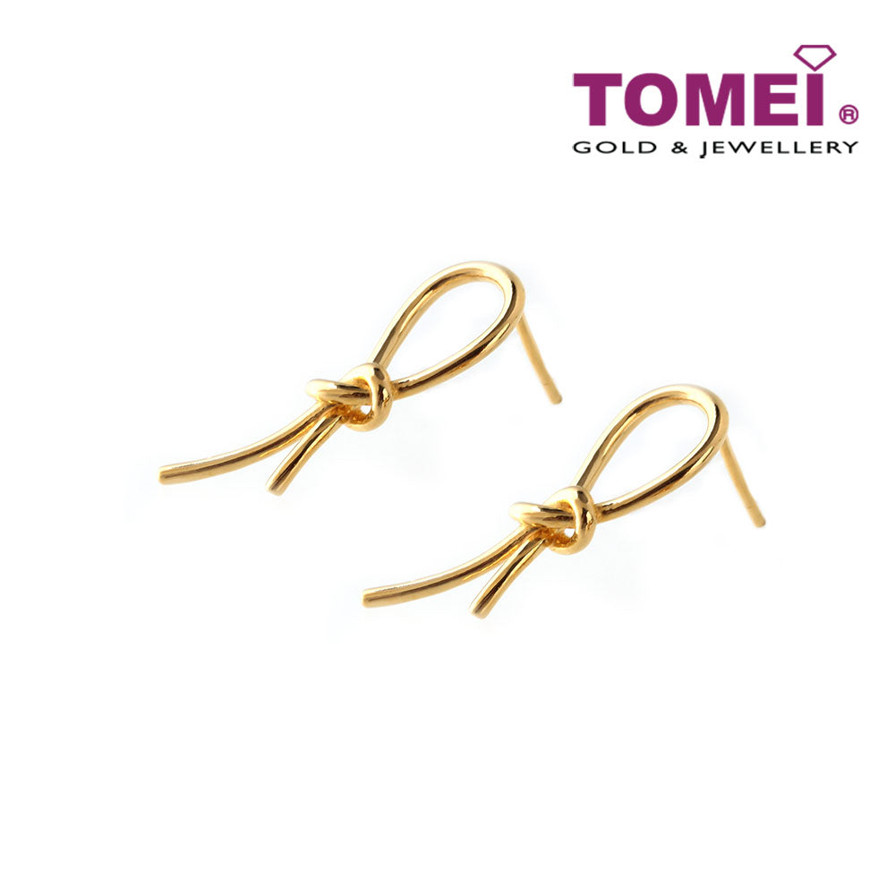 TOMEI Vignette of Daintiness with Chic Earrings, Yellow Gold 916 (9Q-YG1216E-1C)