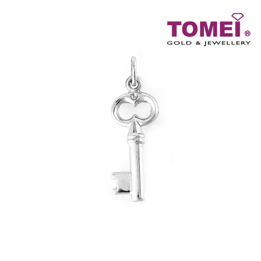 TOMEI  with Style Key Pendant, White Gold 750