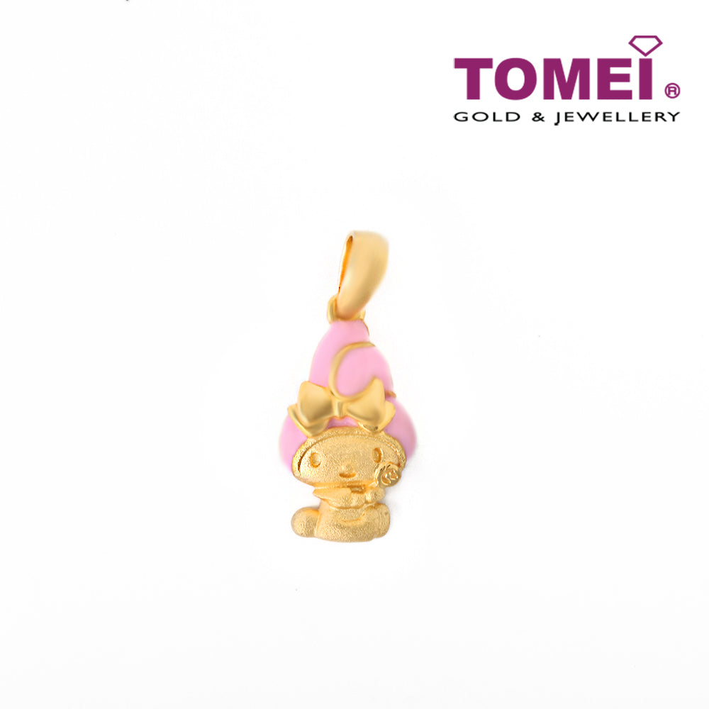 TOMEI My Melody with Merriment and Jollity Pendant, Yellow Gold 916