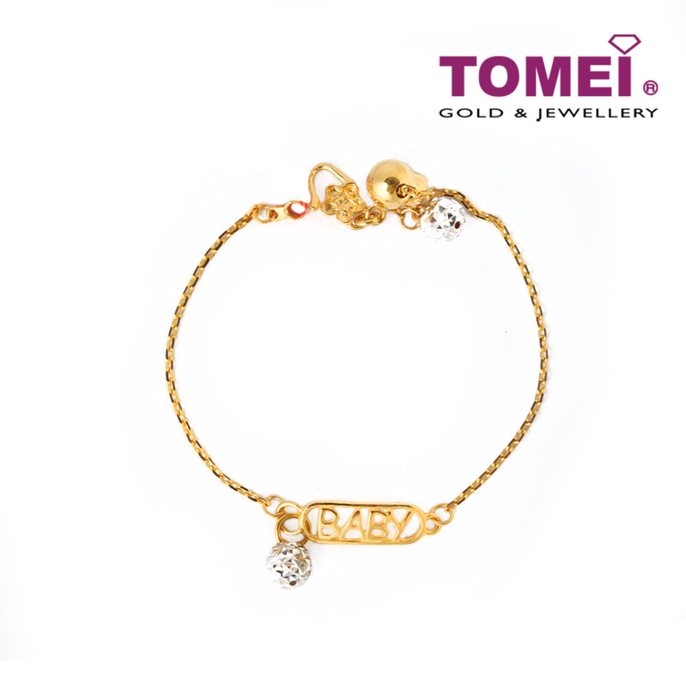 TOMEI Baby Bracelet of Childhood Joy and Delight, Yellow Gold 916 (9M-BR3729-D01-2C)