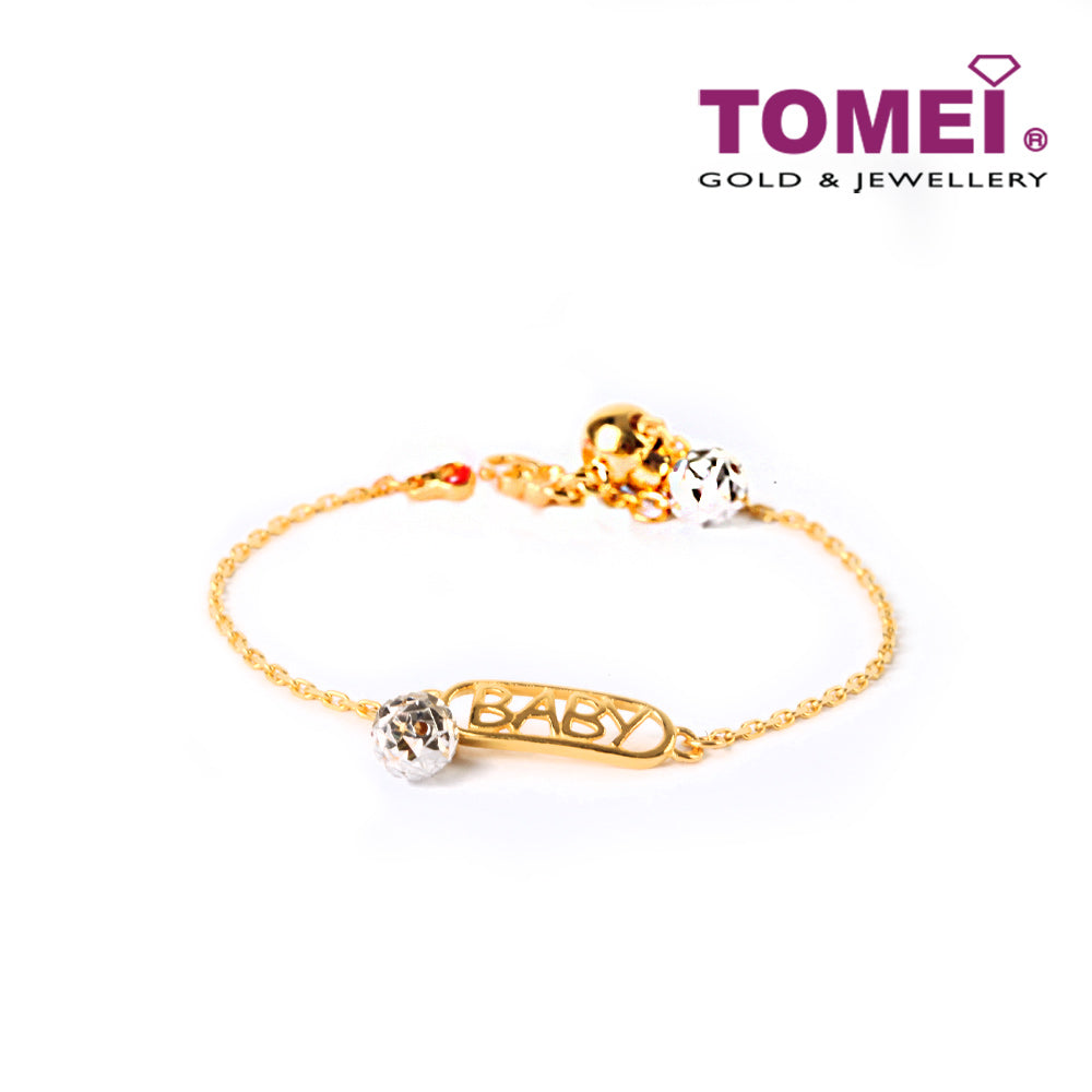 TOMEI Baby Bracelet of Childhood Joy and Delight, Yellow Gold 916 (9M-BR3729-D01-2C)