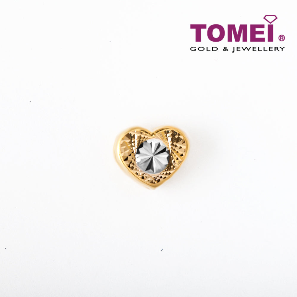 TOMEI Ornately Stellar Aureate Heart Masterpiece Charm, Yellow Gold 916 (TM-PT138-2C)